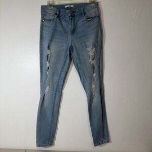 PacSun‎ Perfect Fit Jegging 27 Light Wash Distressed Skinny Jeans Y2K Stretch
